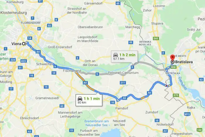 Cómo ir de Viena a Bratislava (tren, bus, coche, barco) 【 2023 】 🥇