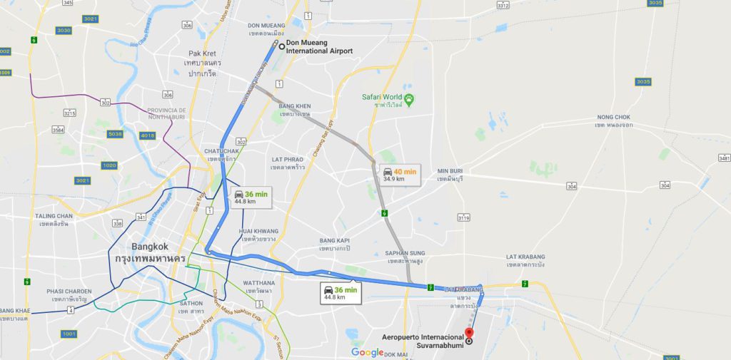 Aeropuertos de Bangkok Don Mueang y Suvarnabhumi