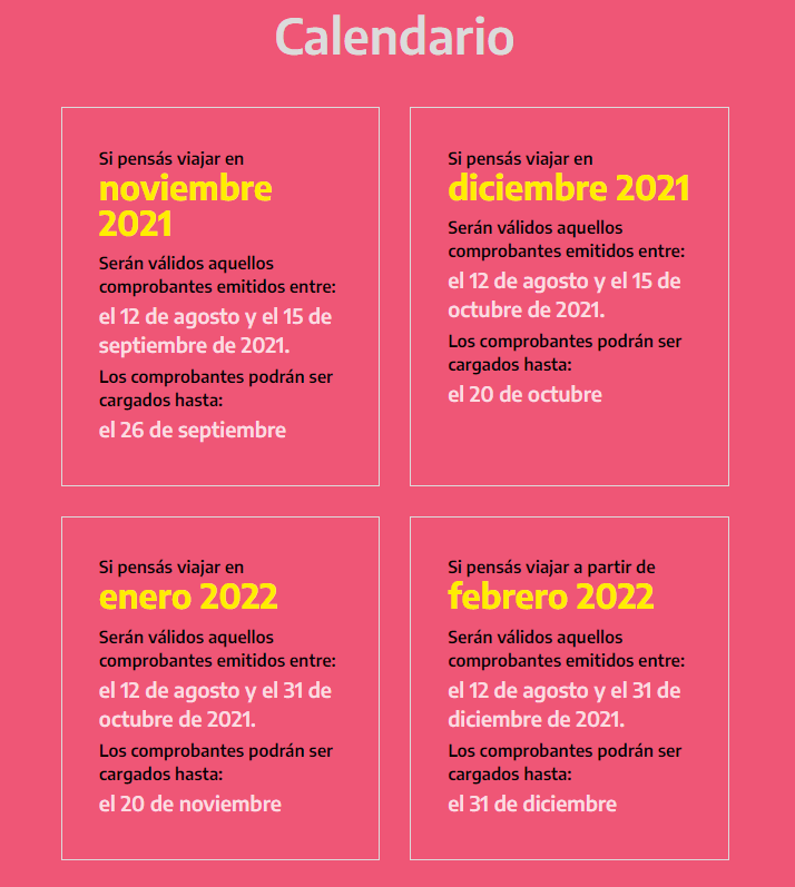 calendario previaje