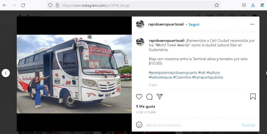 Autobuses de la empresa "rápido aeropuerto en Cali"