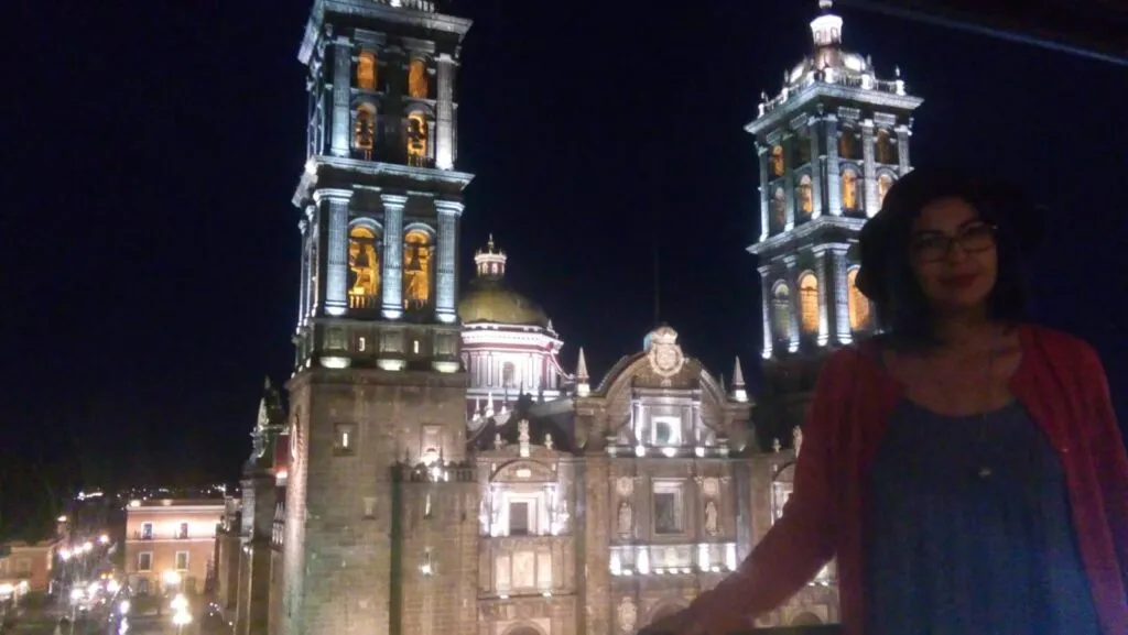 Catedral de Puebla de noche